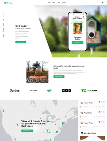 eCommerce website: Bird Buddy