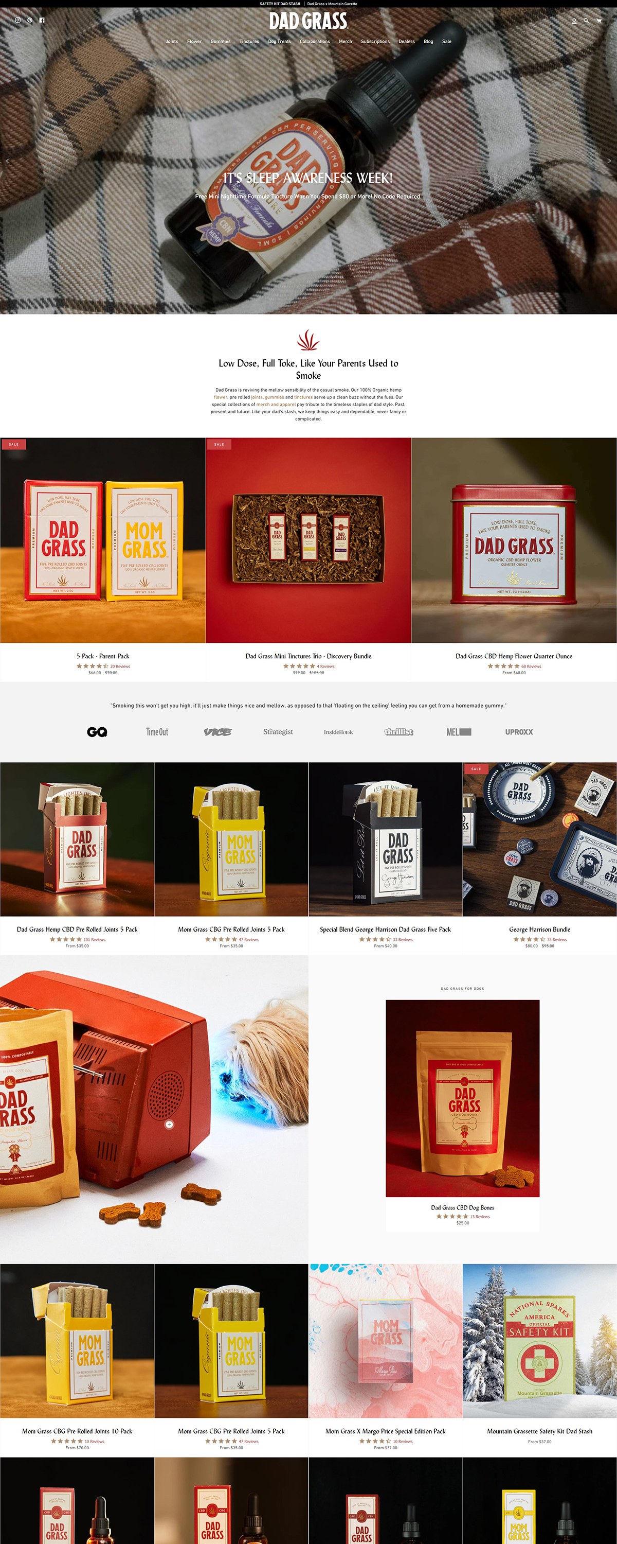 eCommerce website: Dad Grass