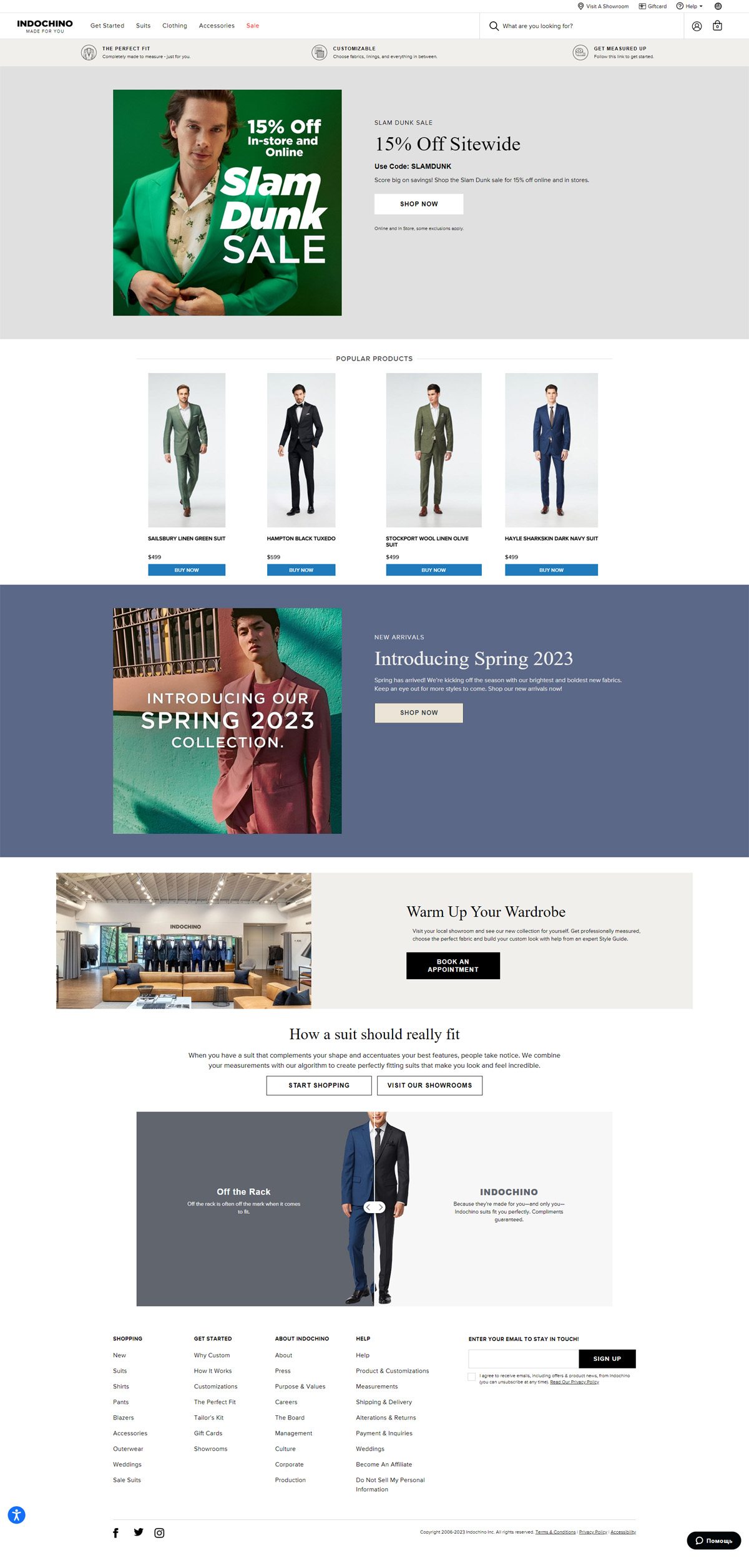 eCommerce website: Indochino