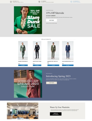 eCommerce website: Indochino
