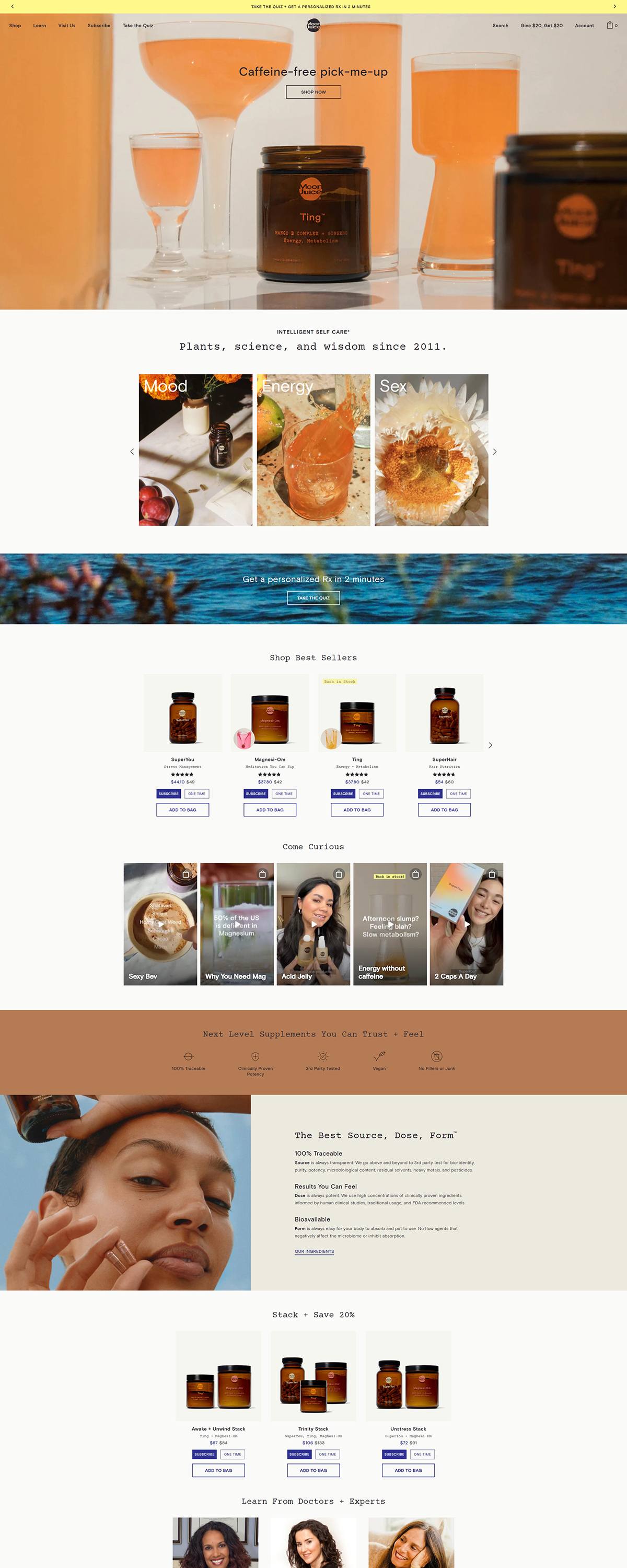 eCommerce website: Moon Juice