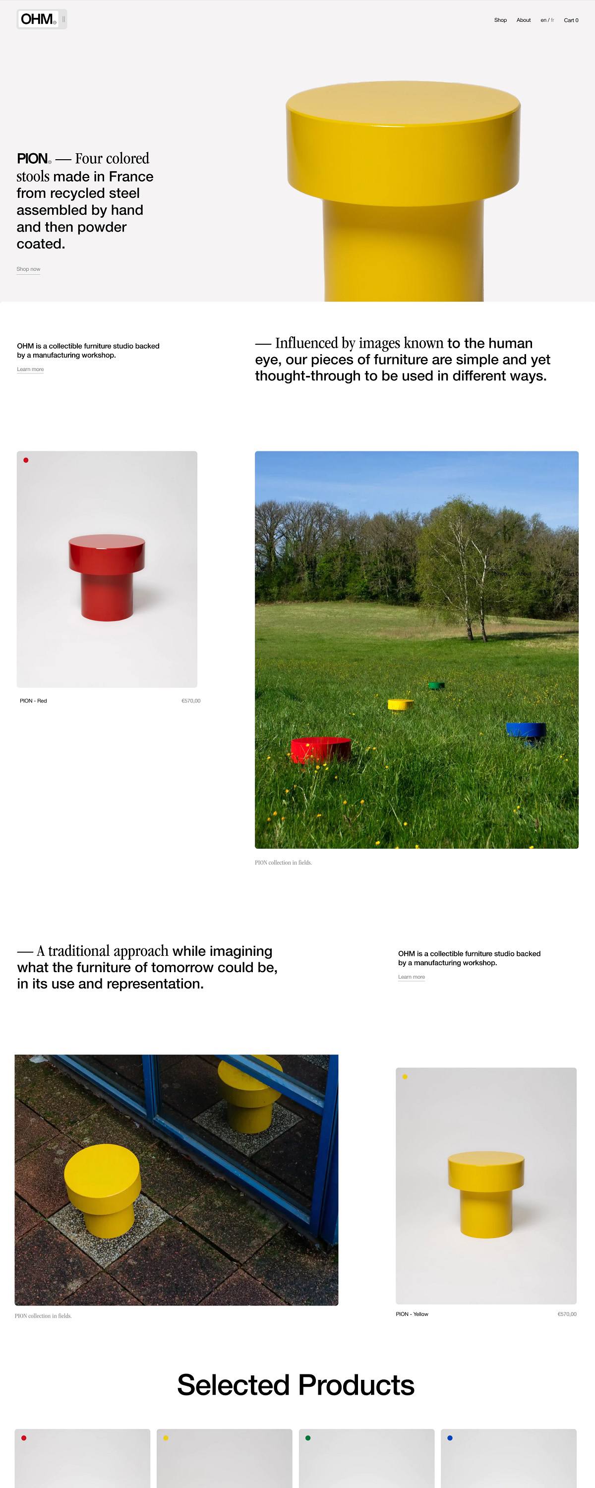 eCommerce website: OHM Studio