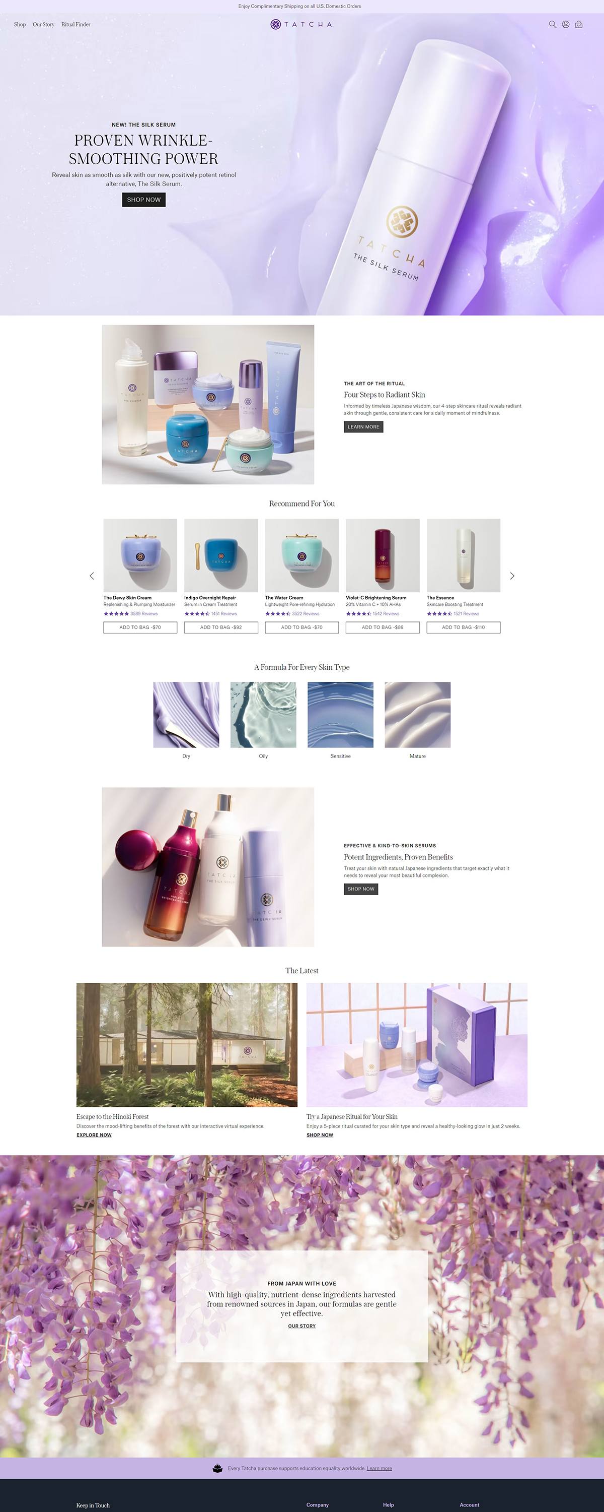 eCommerce website: Tatcha