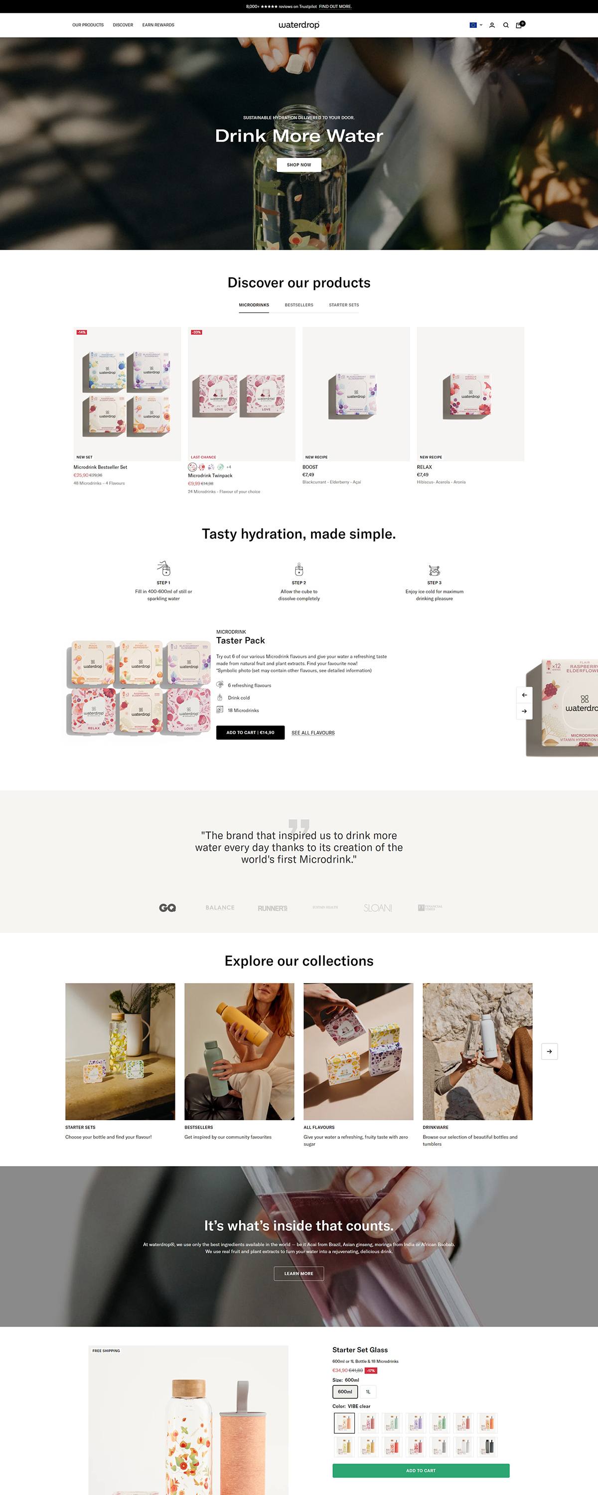 eCommerce website: Waterdrop
