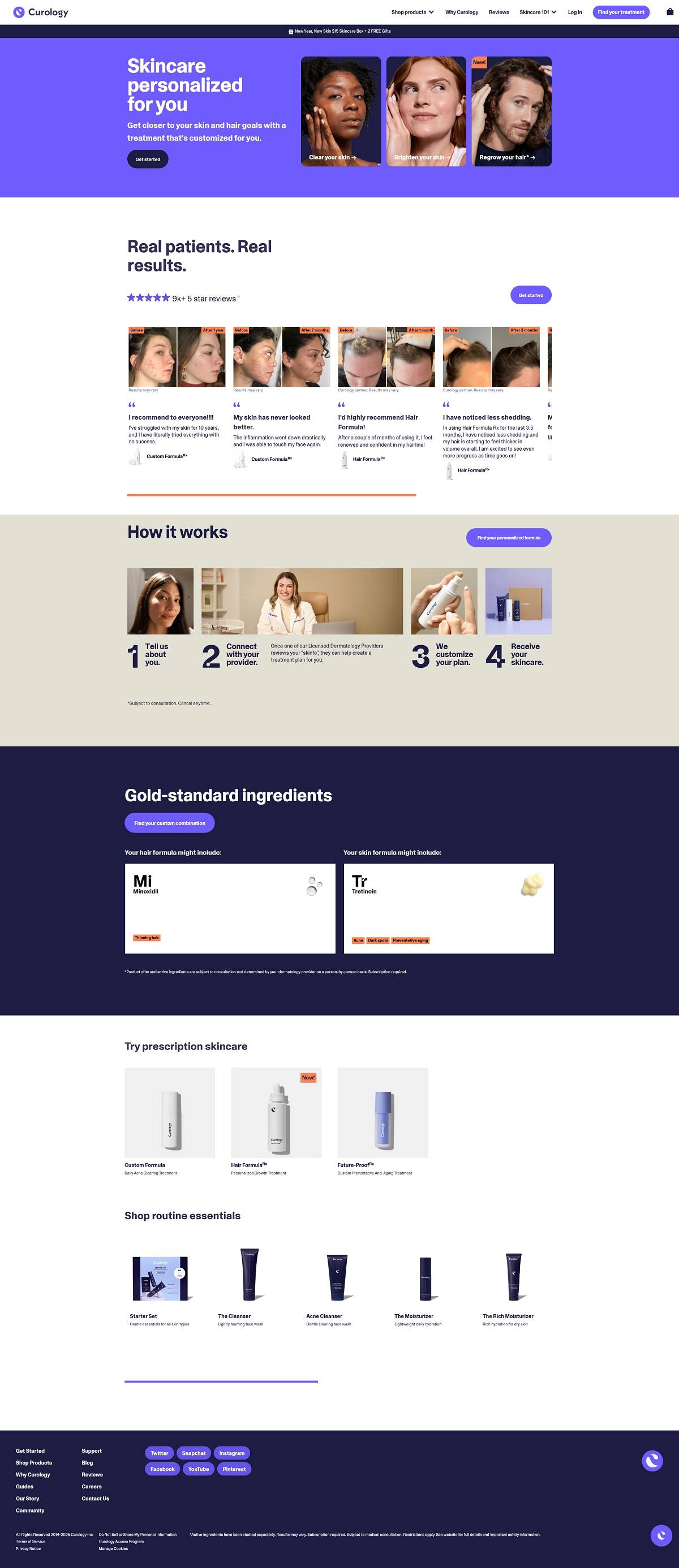 eCommerce website: Curology