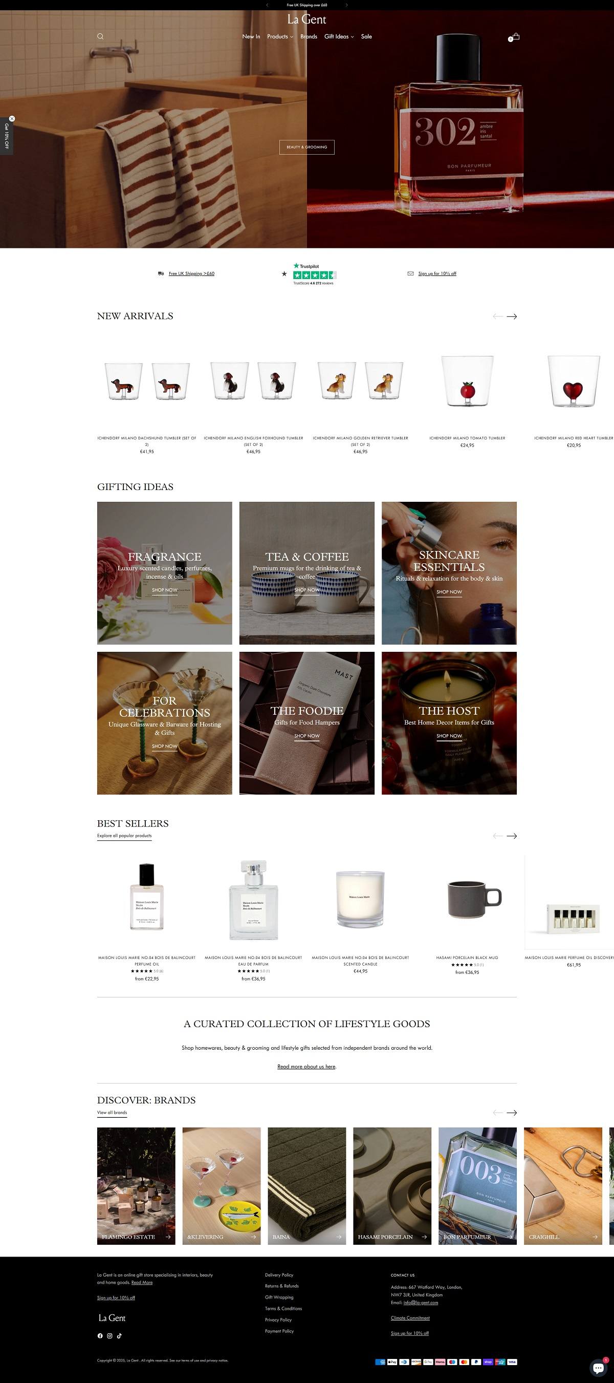 eCommerce website: La Gent