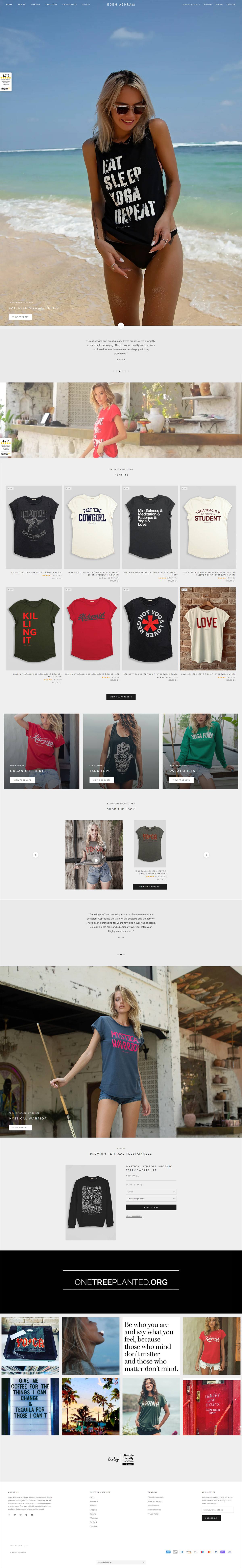 eCommerce website: Eden Ashram