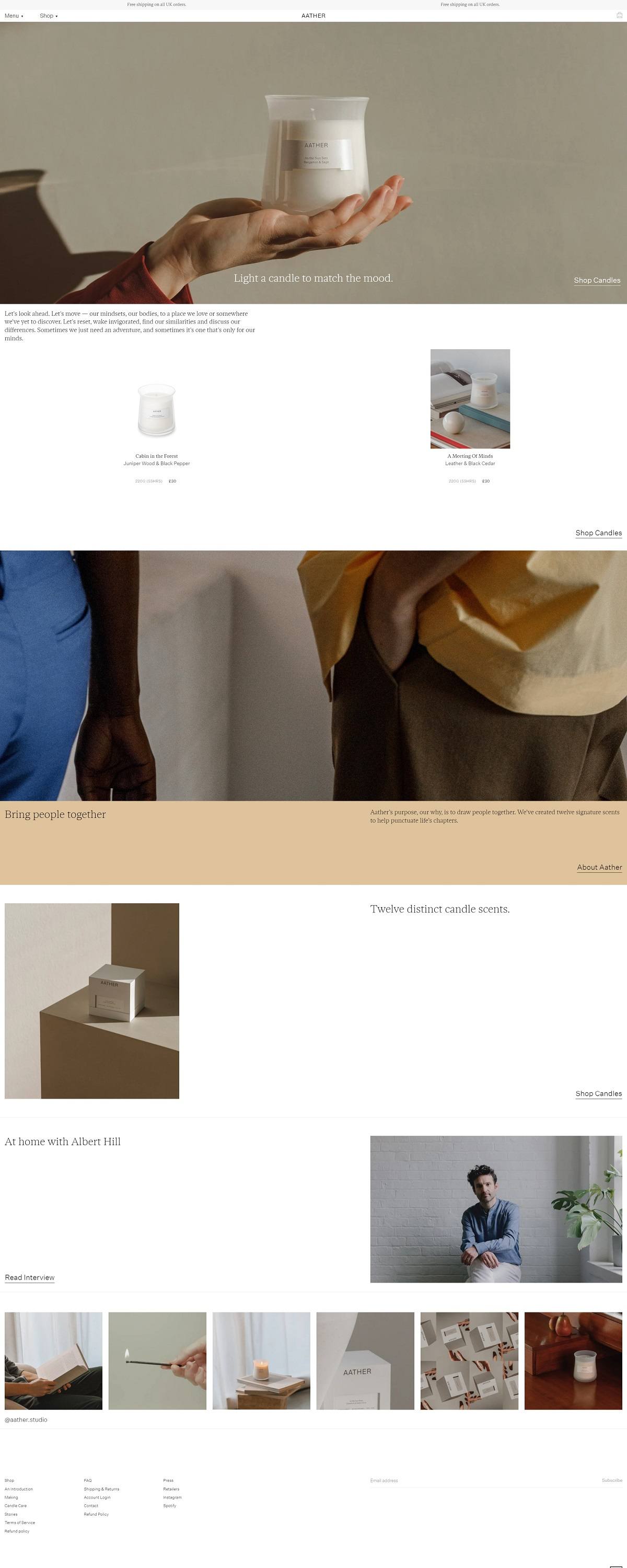 eCommerce website: Aather