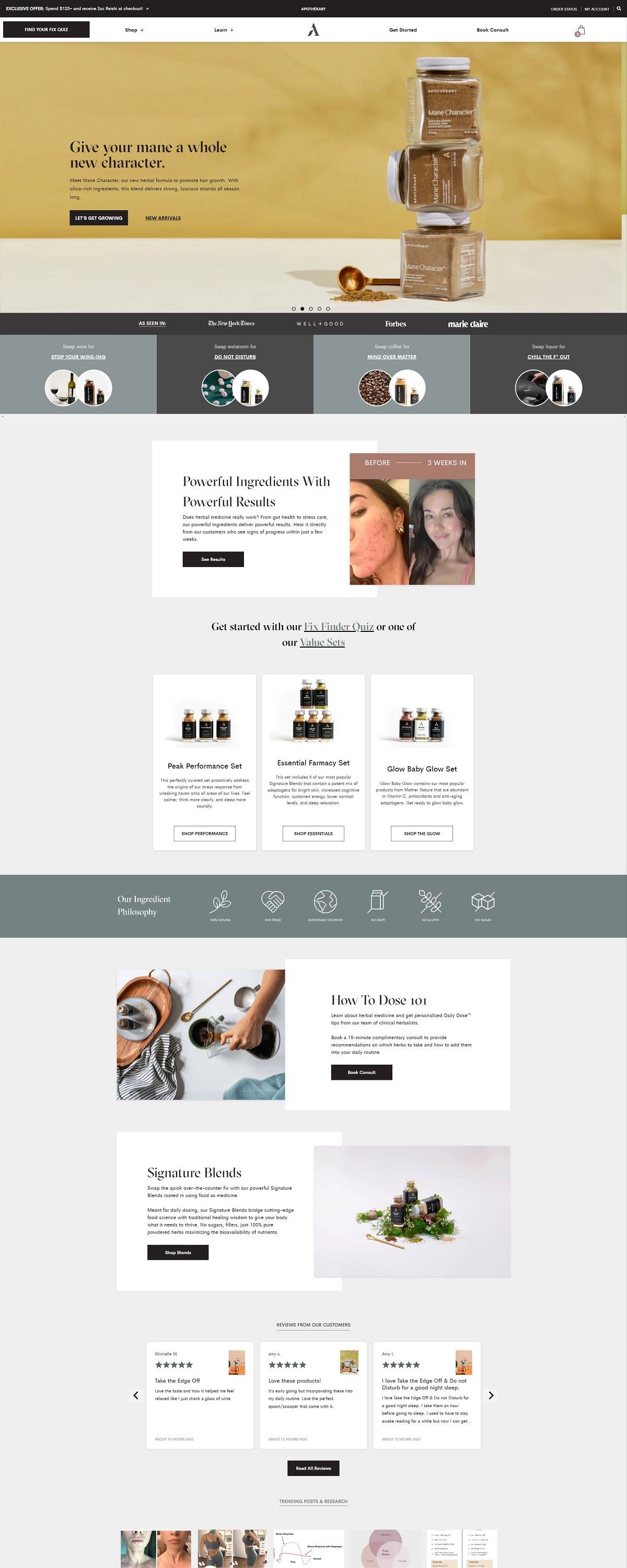 eCommerce website: Apothékary