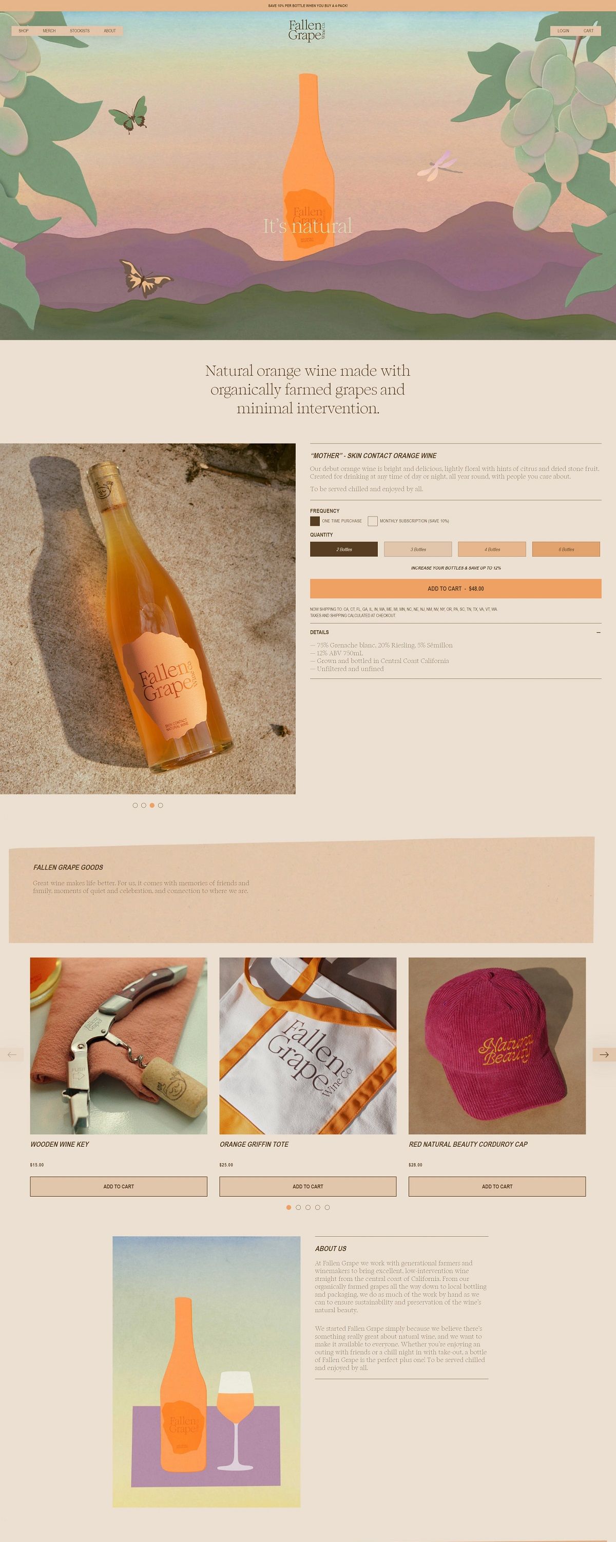 eCommerce website: Fallen Grape