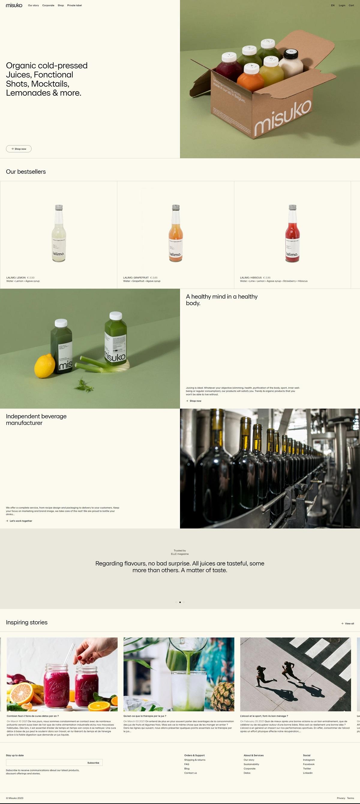 eCommerce website: Misuko