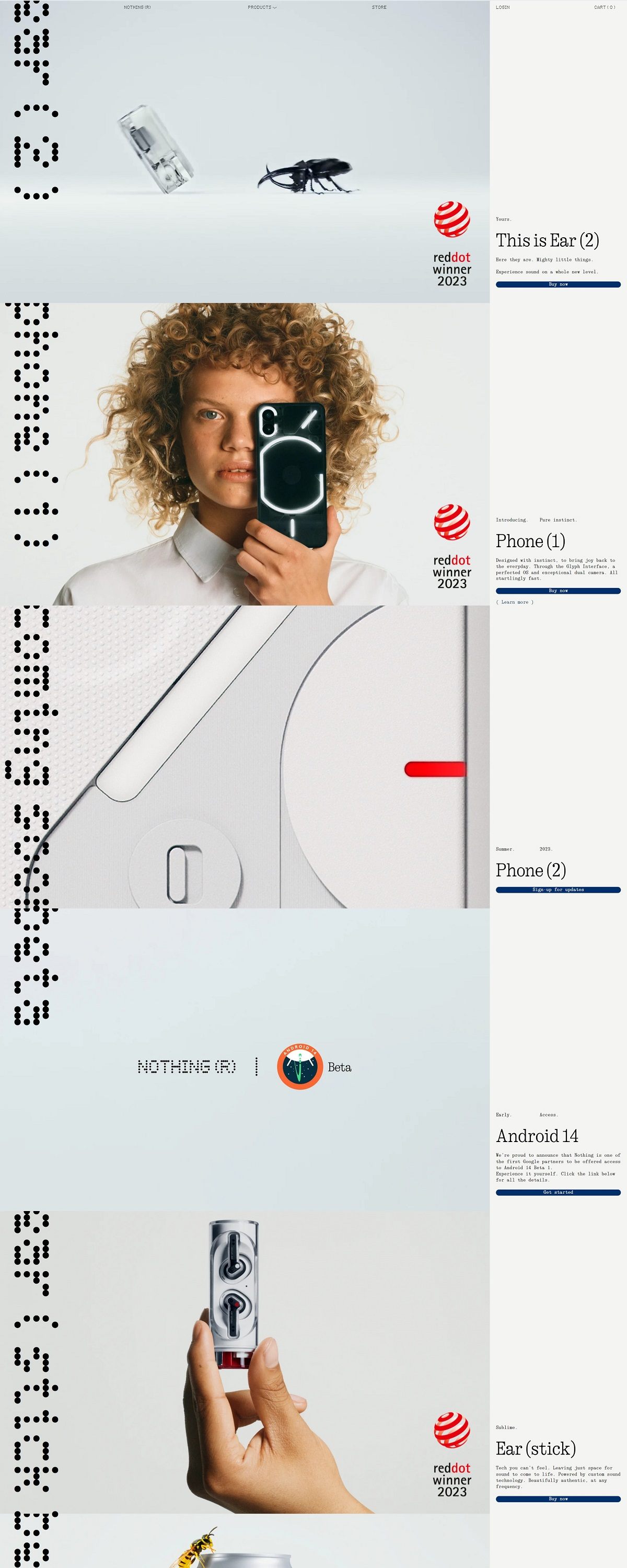 eCommerce website: Nothing