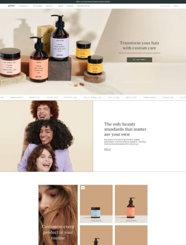 eCommerce website: Prose