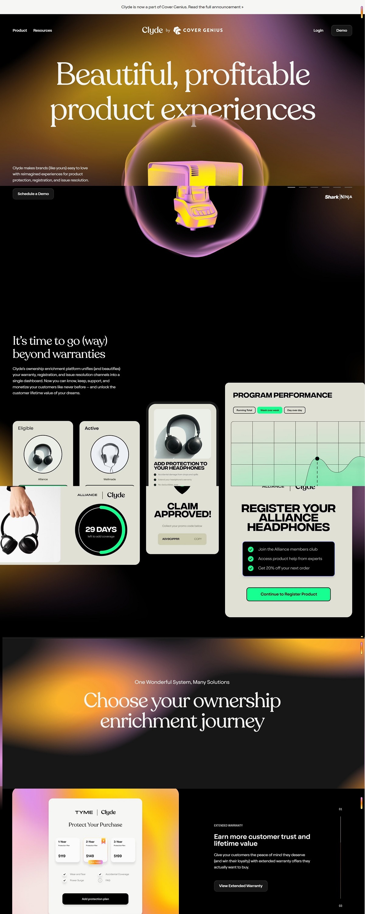 eCommerce website: Clyde