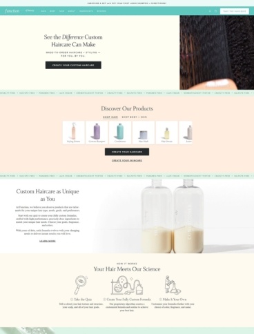 eCommerce website: Function of Beauty
