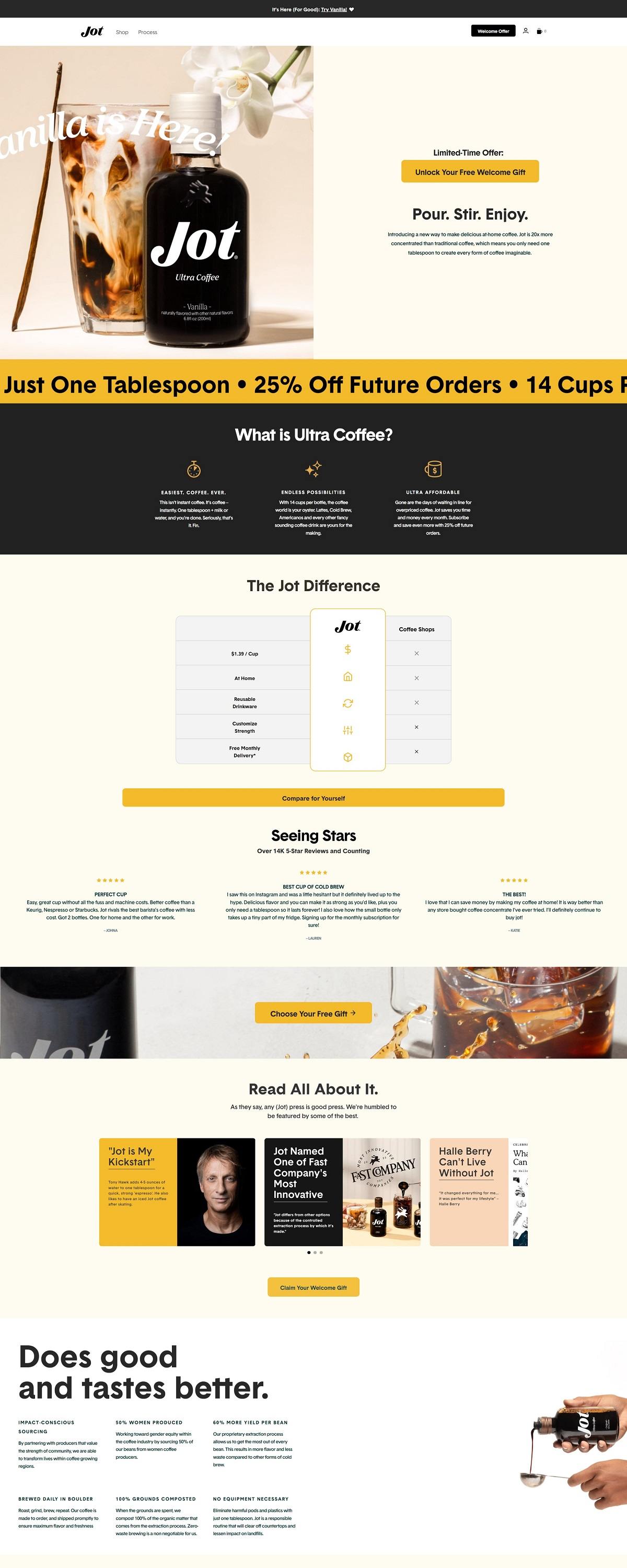 eCommerce website: Jot