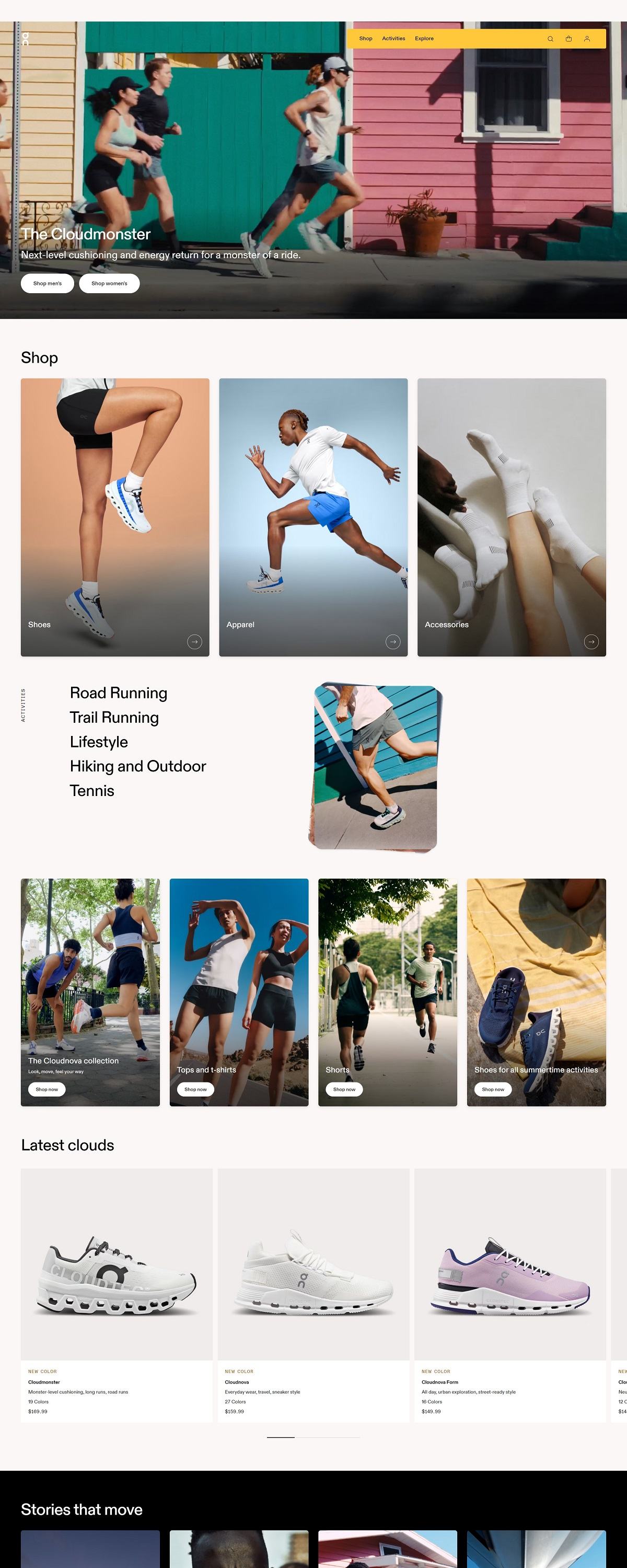 eCommerce website: On Running