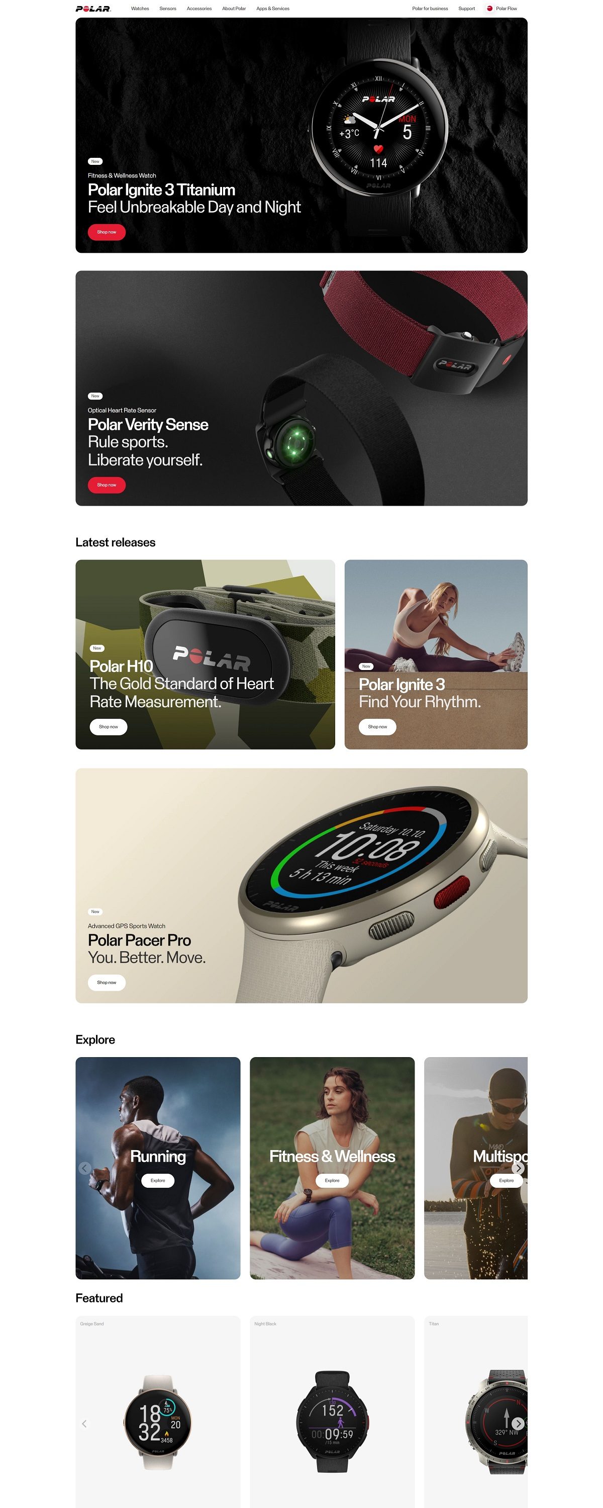 eCommerce website: Polar