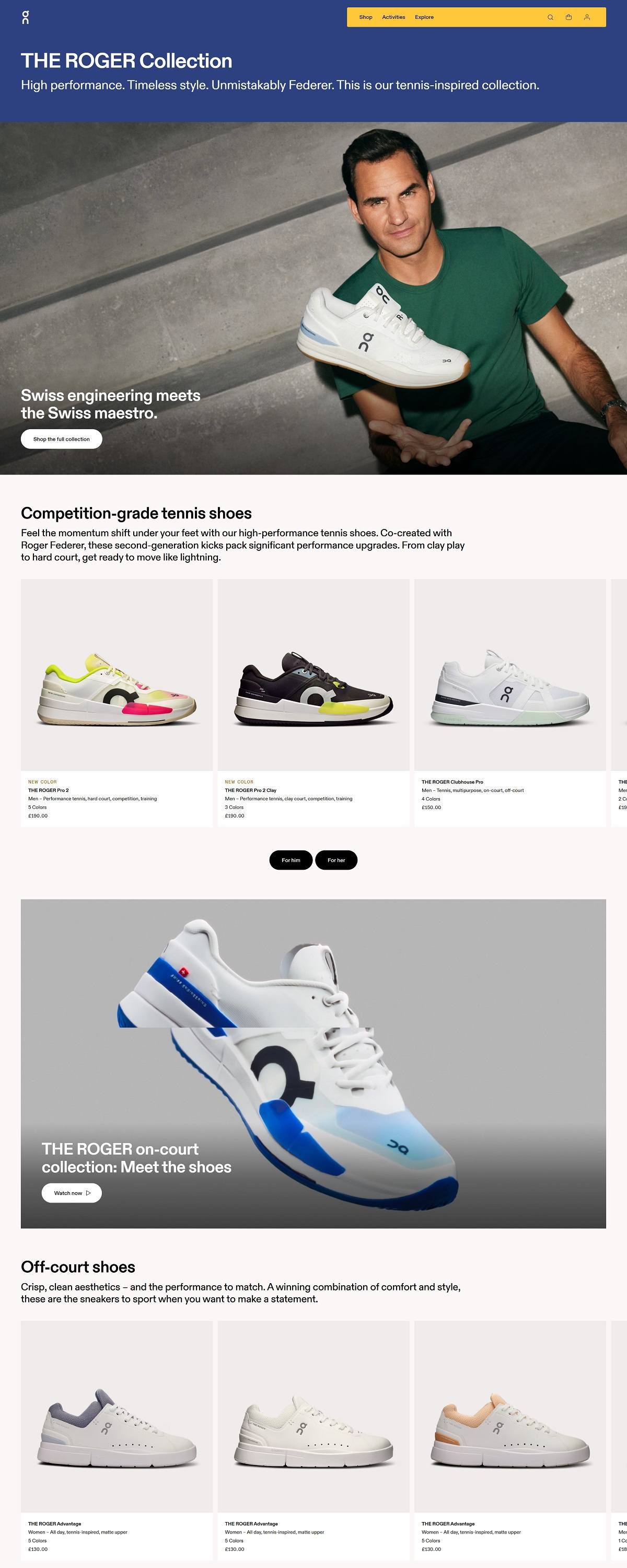 eCommerce website: The Roger