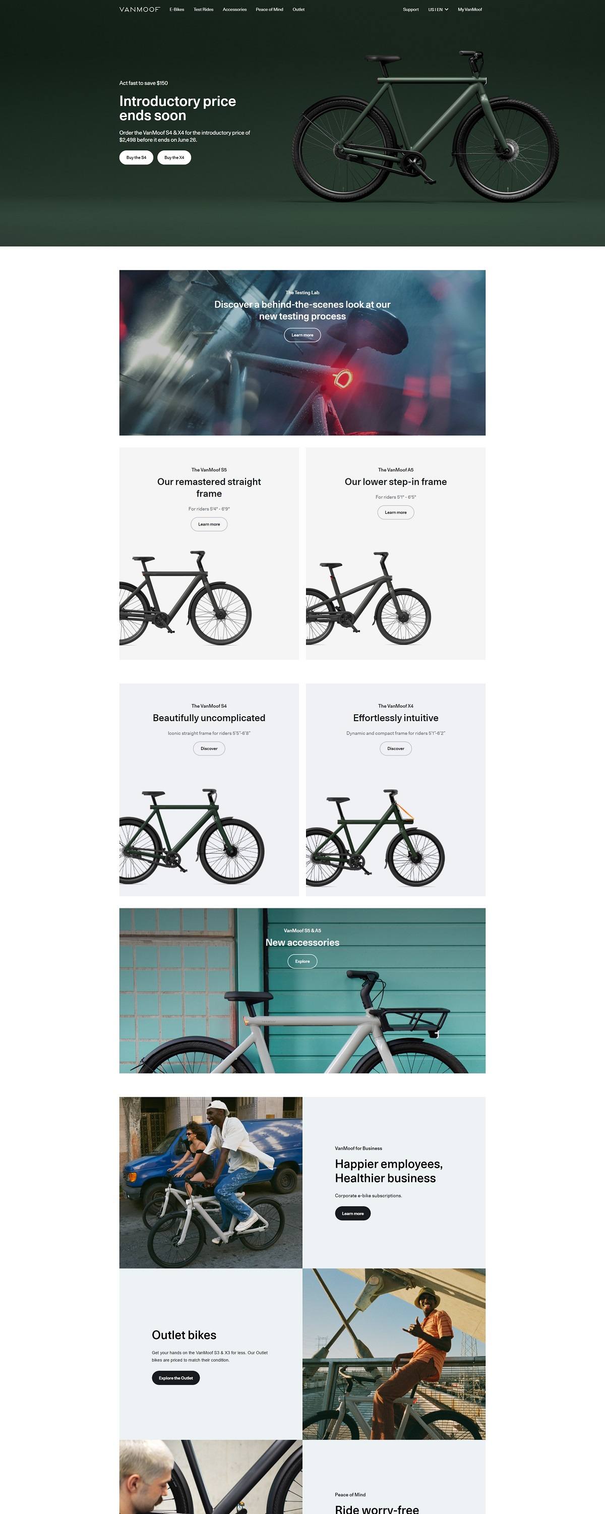 eCommerce website: VanMoof