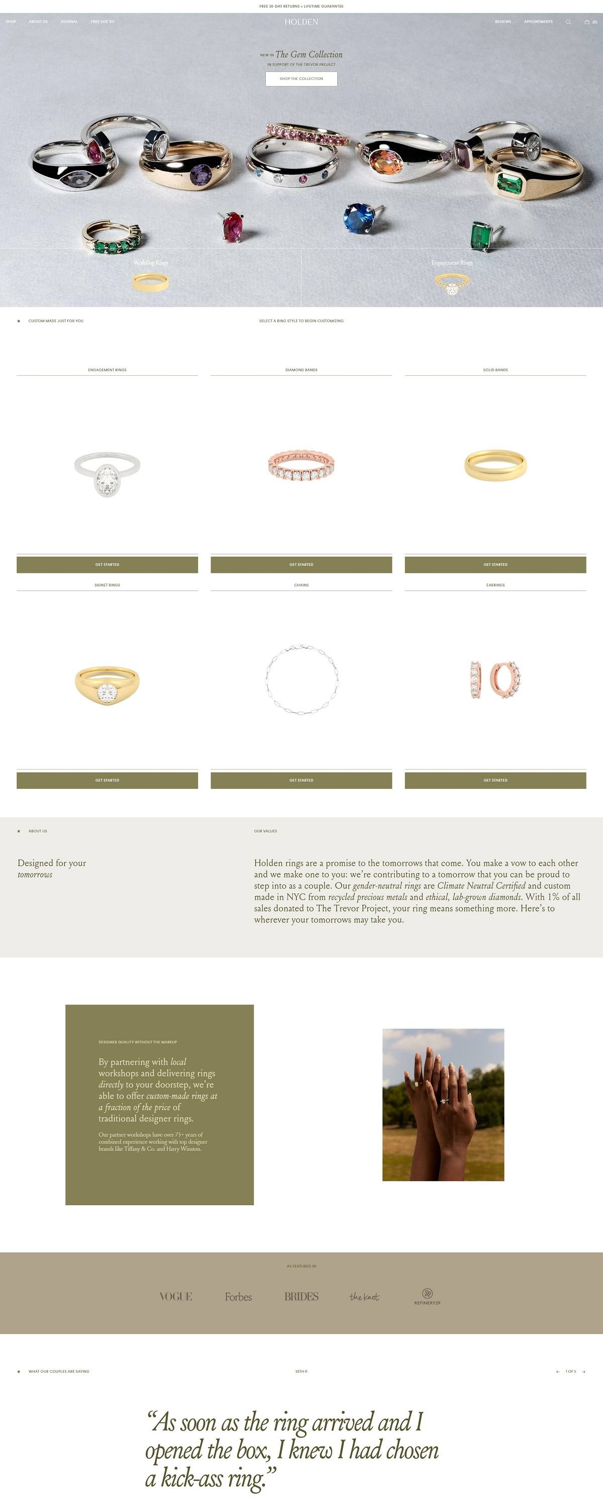 eCommerce website: Holden