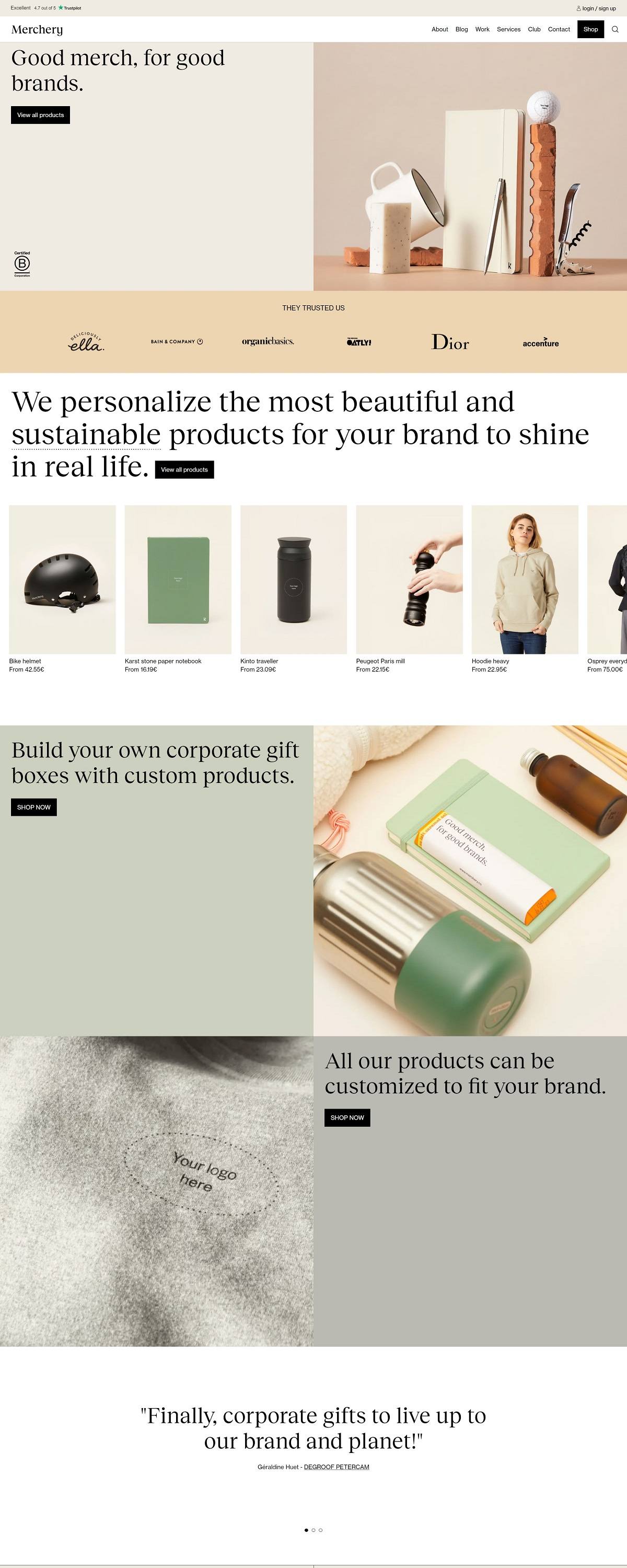 eCommerce website: Merchery