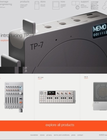 eCommerce website: Teenage Engineering