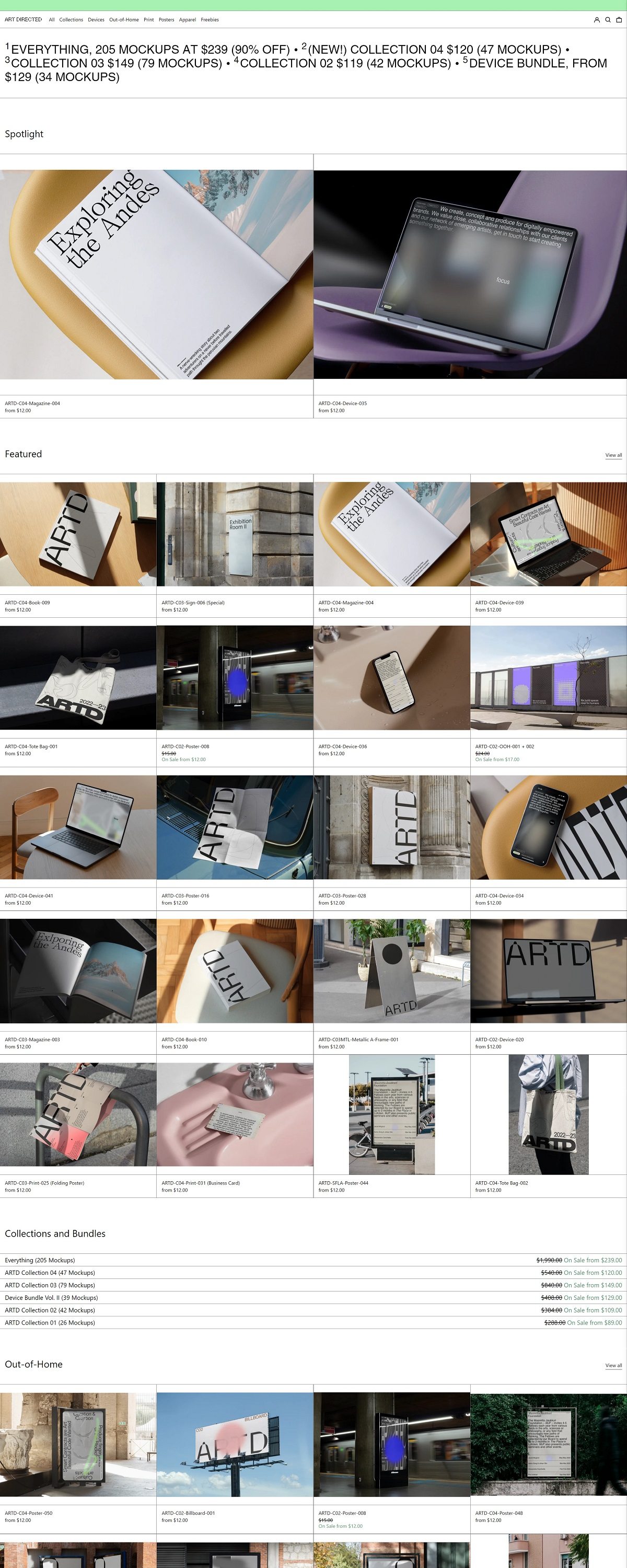 eCommerce website: Art Directed