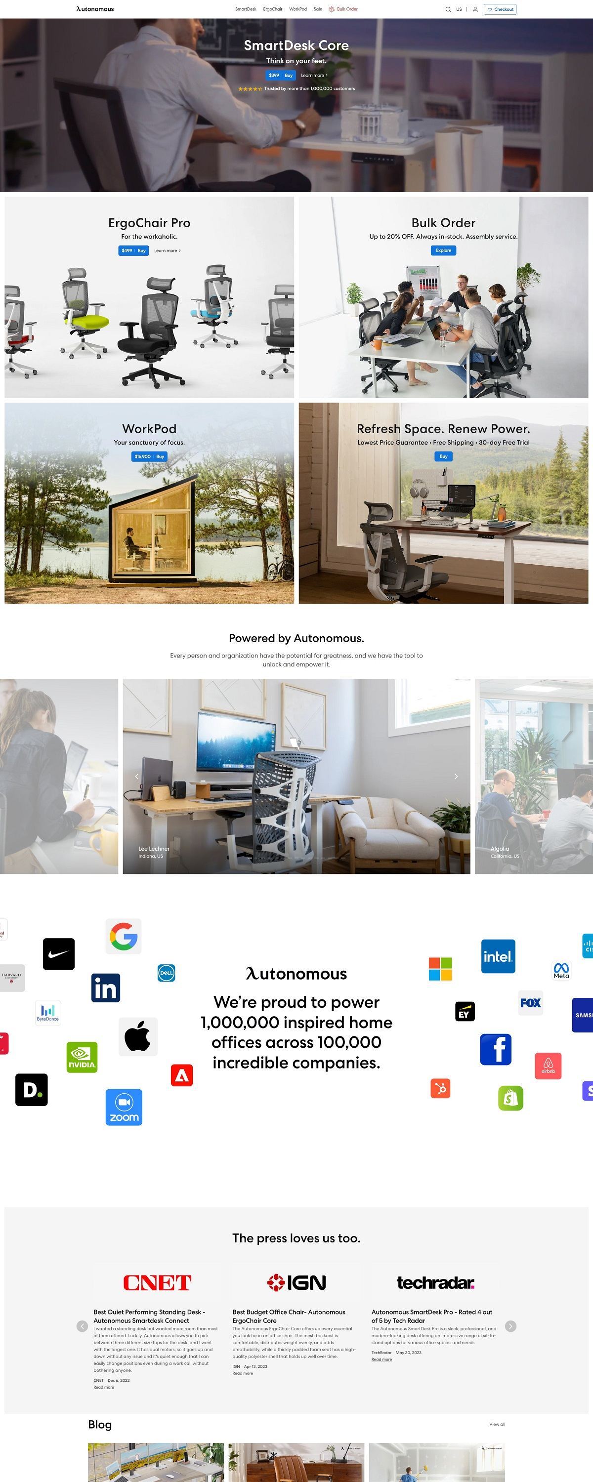 eCommerce website: Autonomous