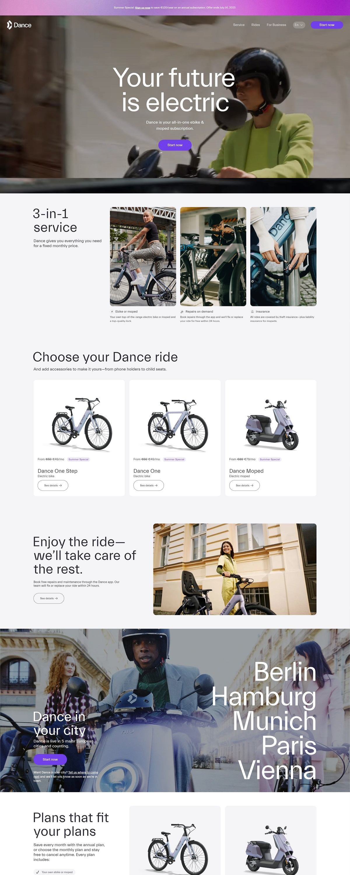 eCommerce website: Dance