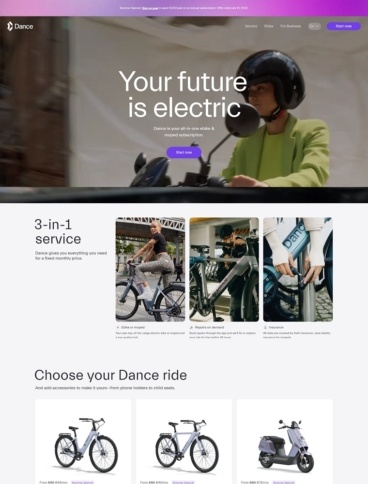 eCommerce website: Dance