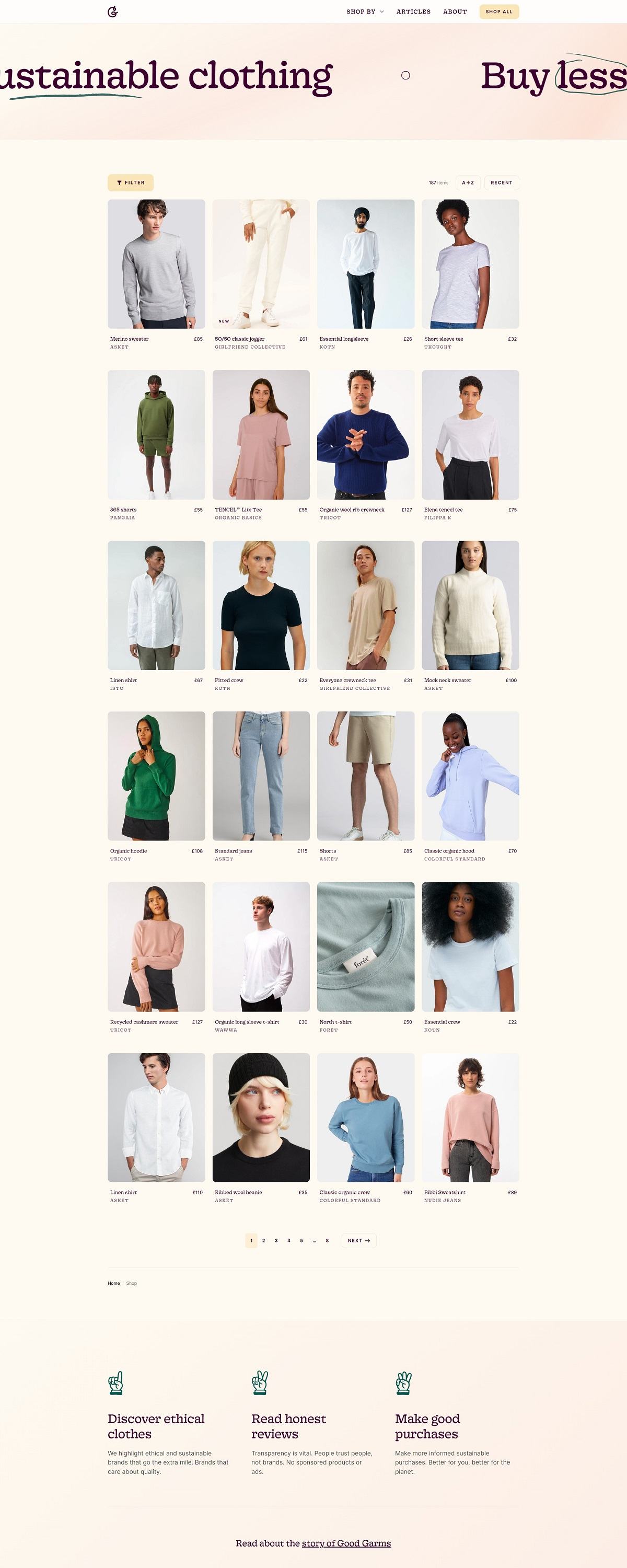 eCommerce website: Good Garms