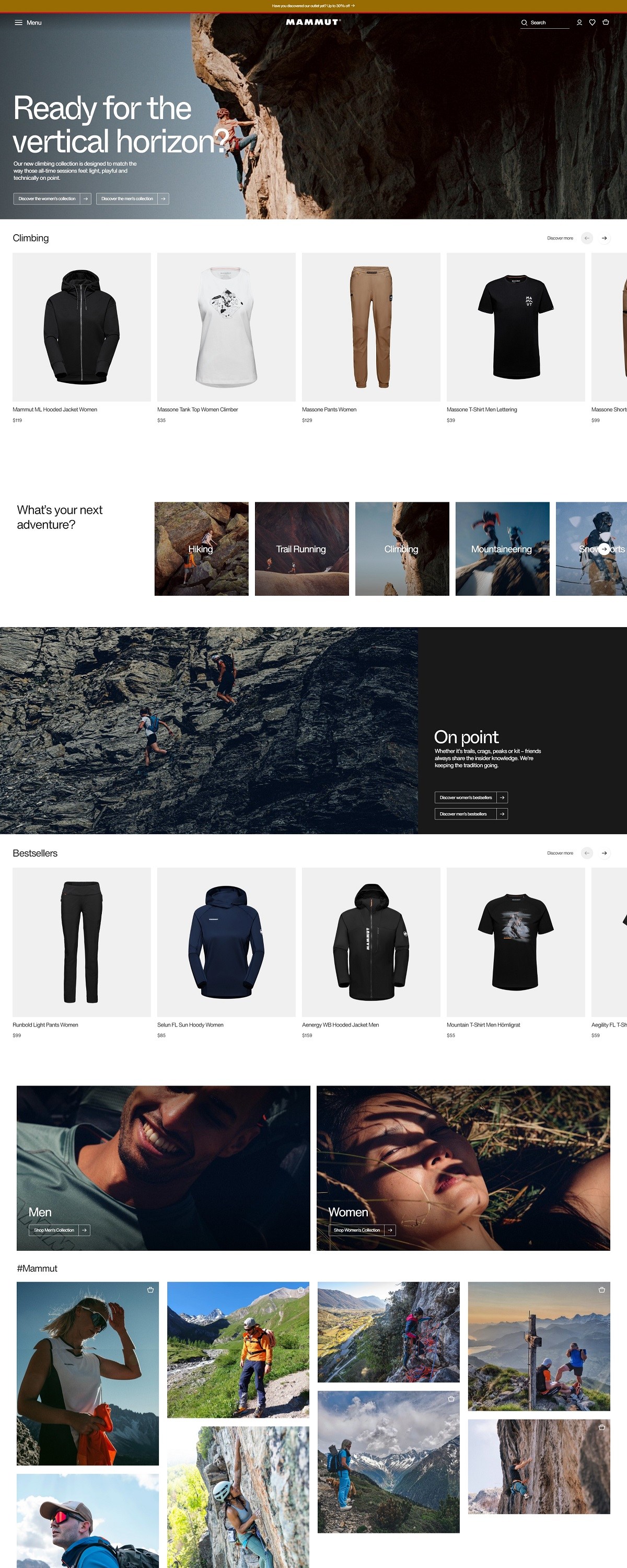 eCommerce website: Mammut