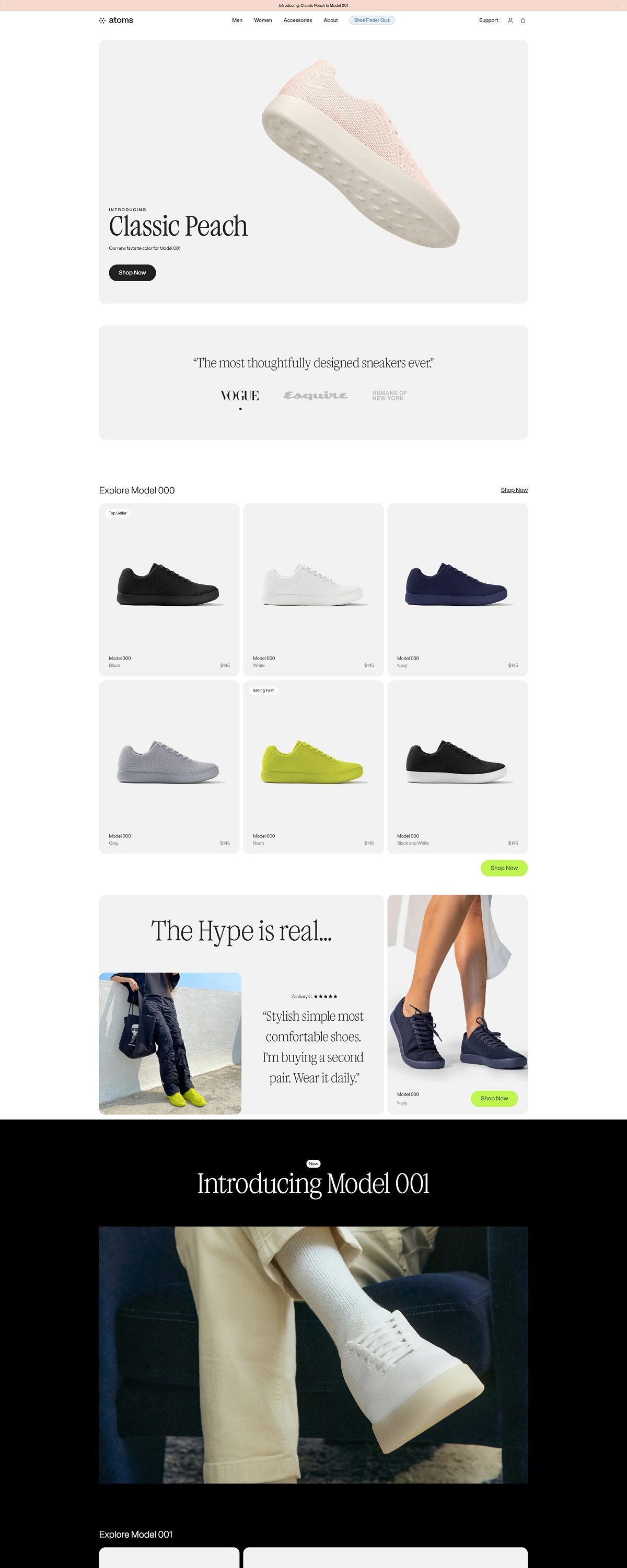 eCommerce website: Atoms