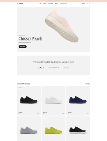 eCommerce website: Atoms