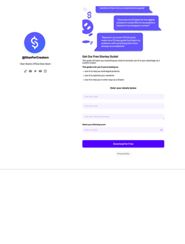 eCommerce website: Stan – Your Creator Store