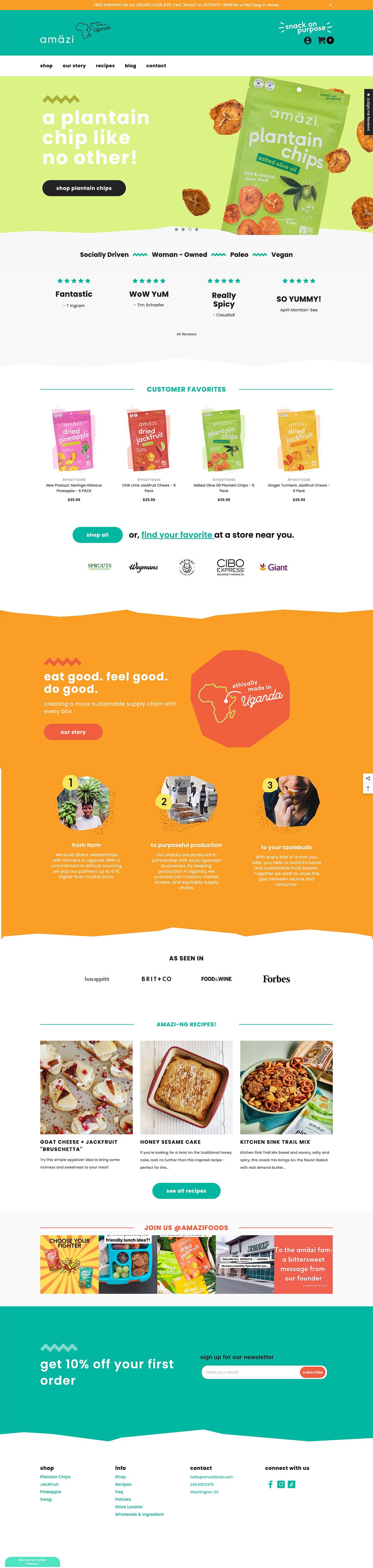 eCommerce website: Amazi Foods