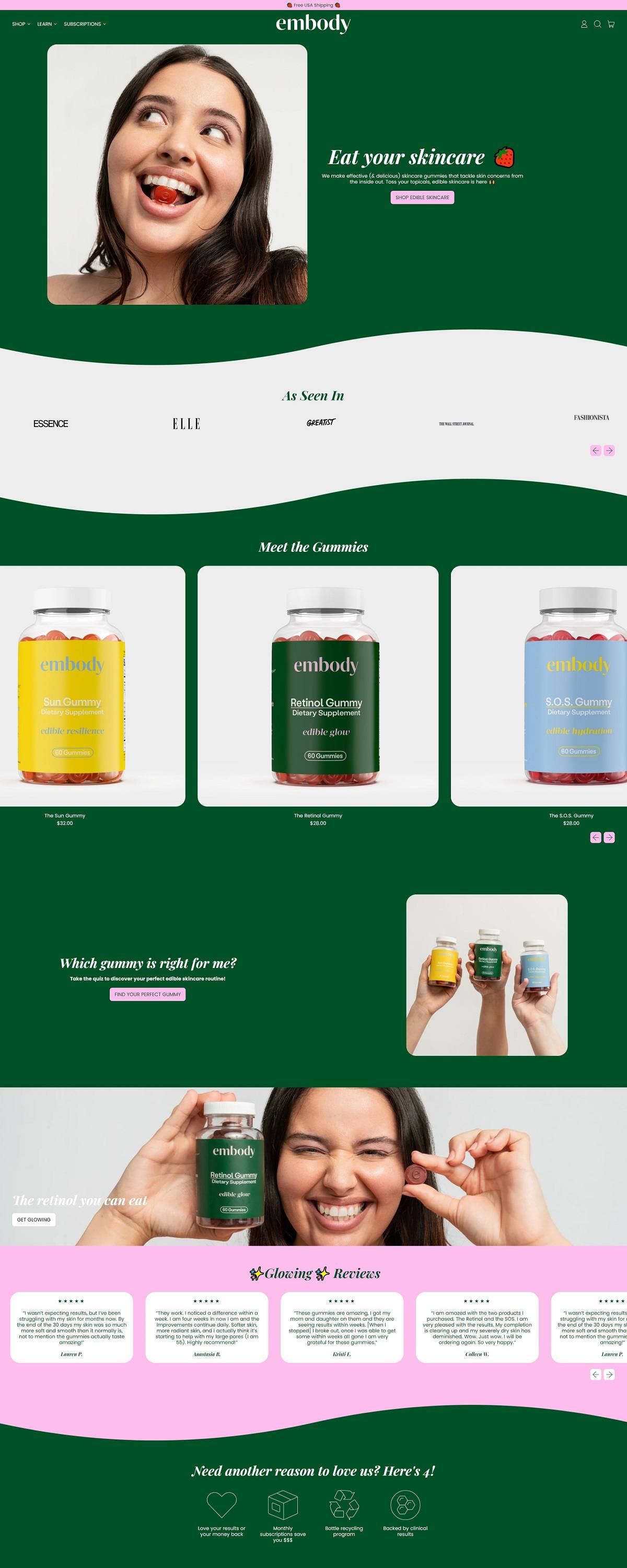 eCommerce website: Embody