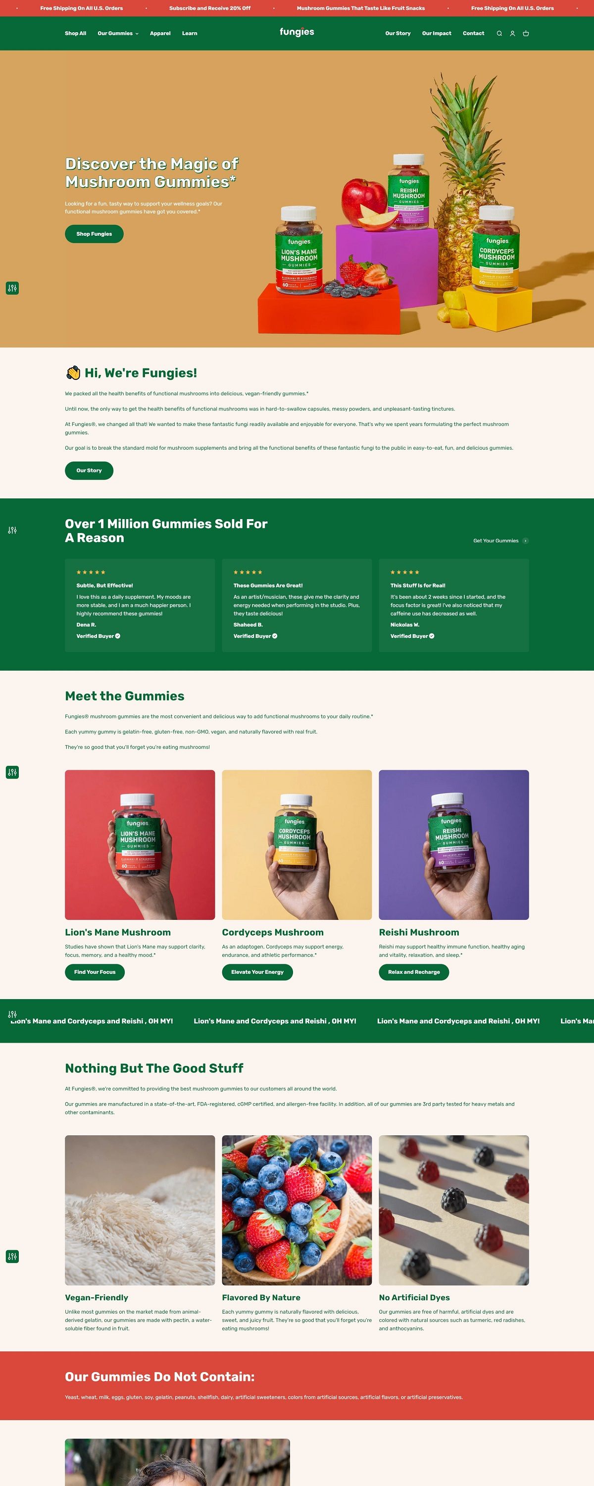 eCommerce website: Fungies