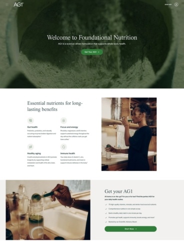 eCommerce website: AG1 by Athletic Greens