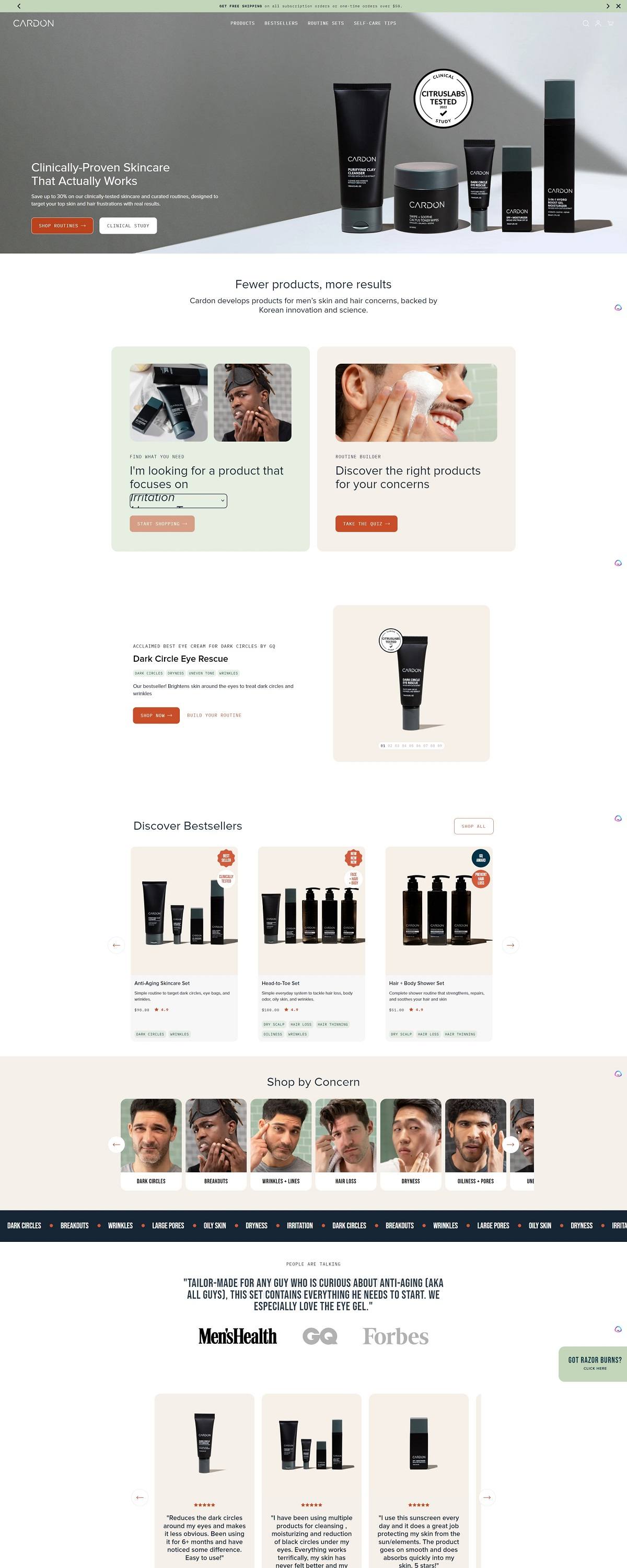 eCommerce website: Cardon