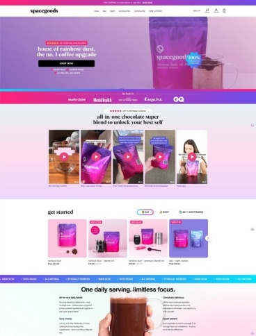 eCommerce website: Spacegoods