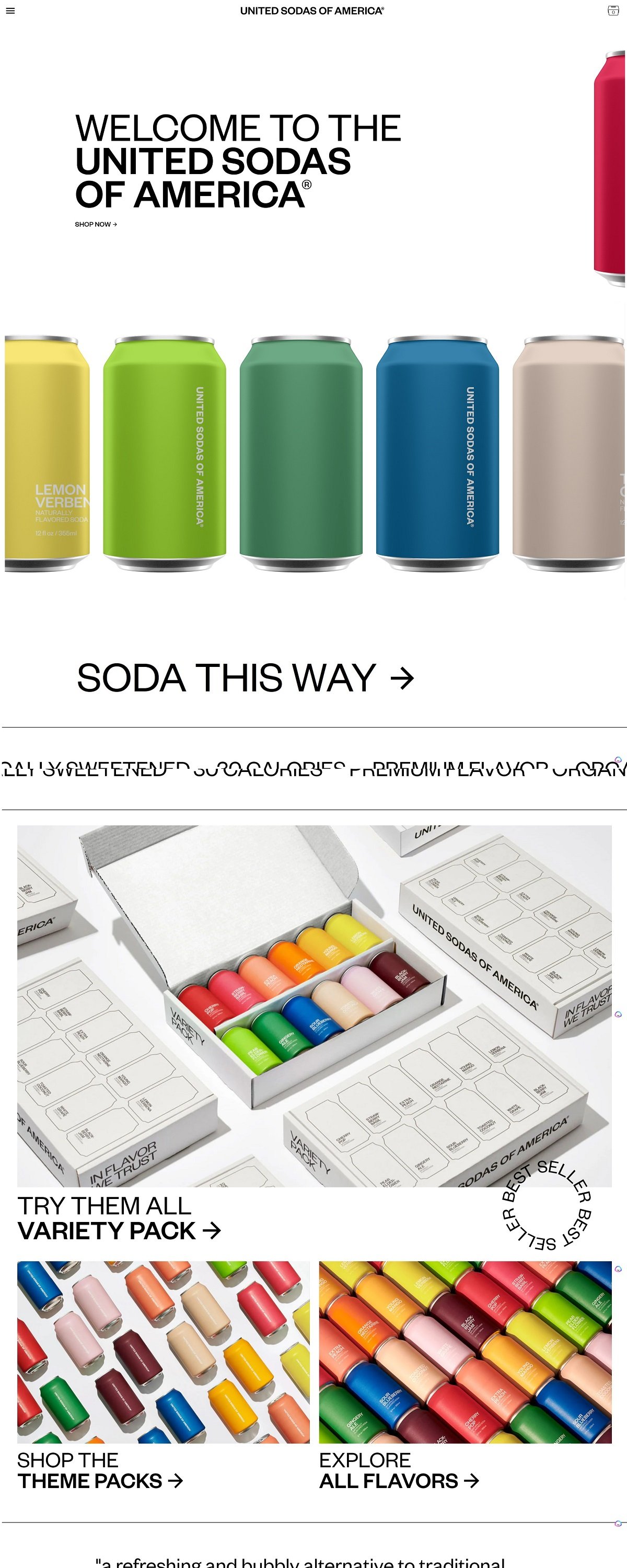 eCommerce website: United Sodas