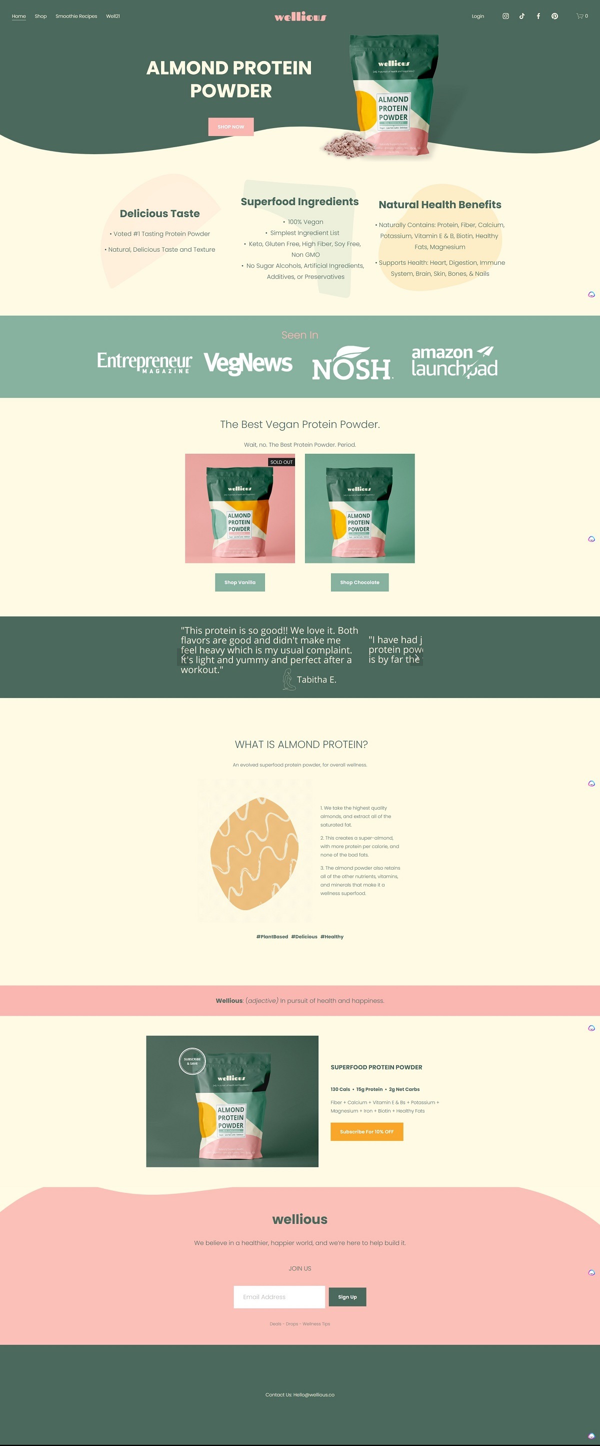 eCommerce website: Wellious