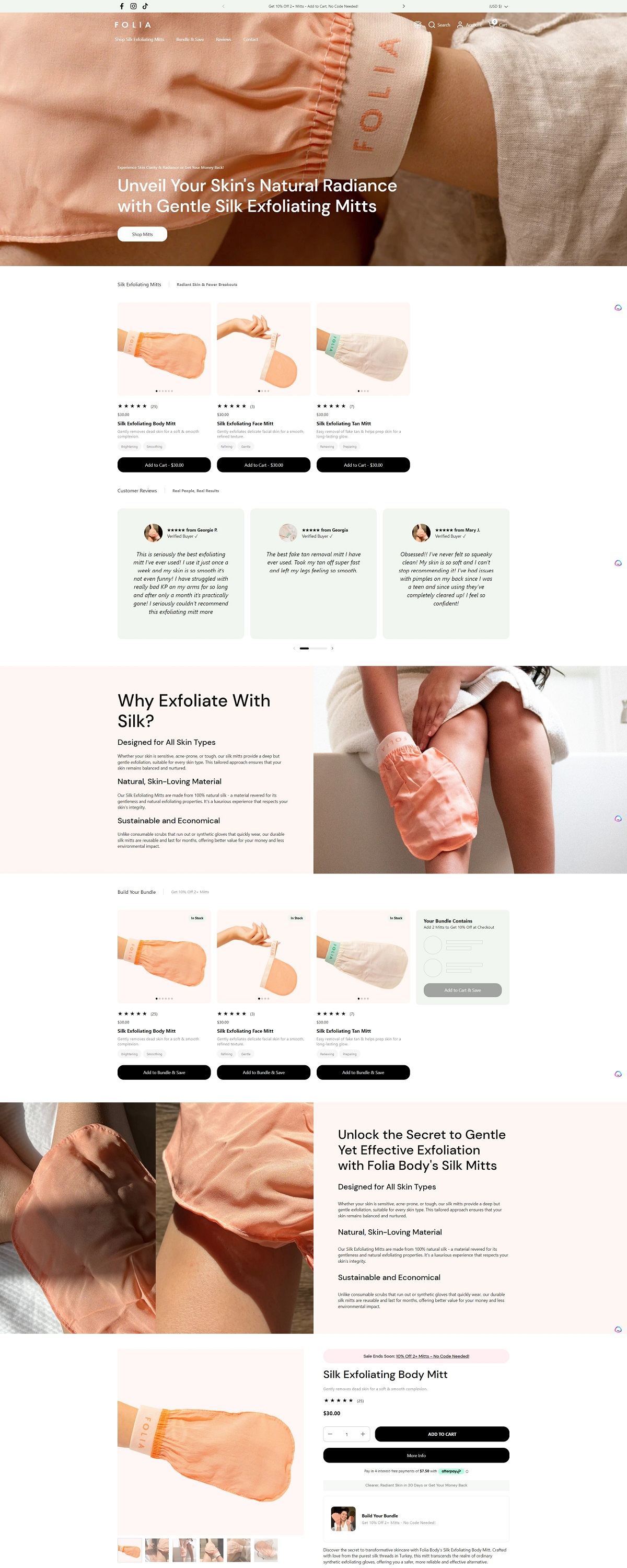 eCommerce website: Folia