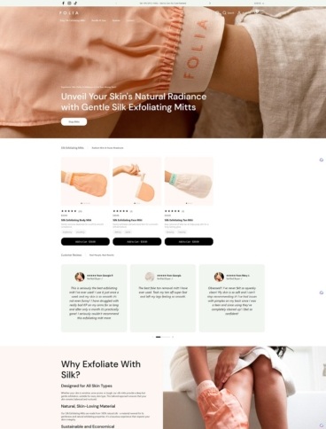 eCommerce website: Folia