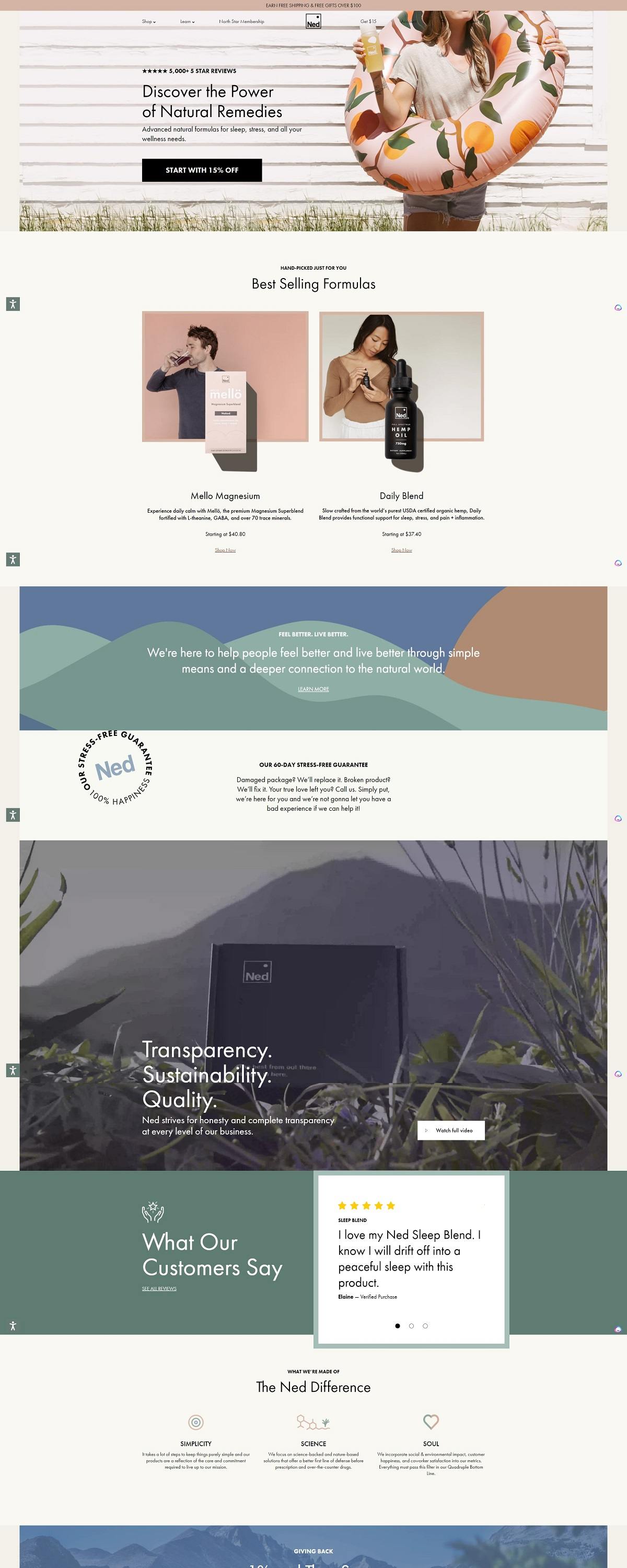 eCommerce website: Ned