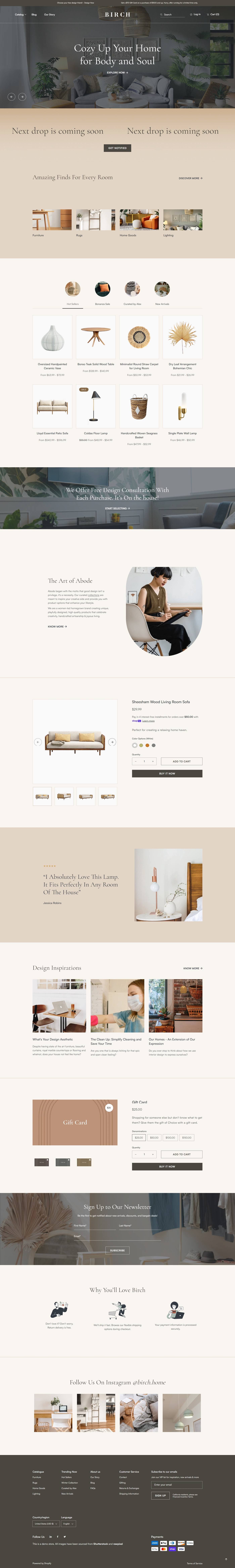 eCommerce website template: Abode