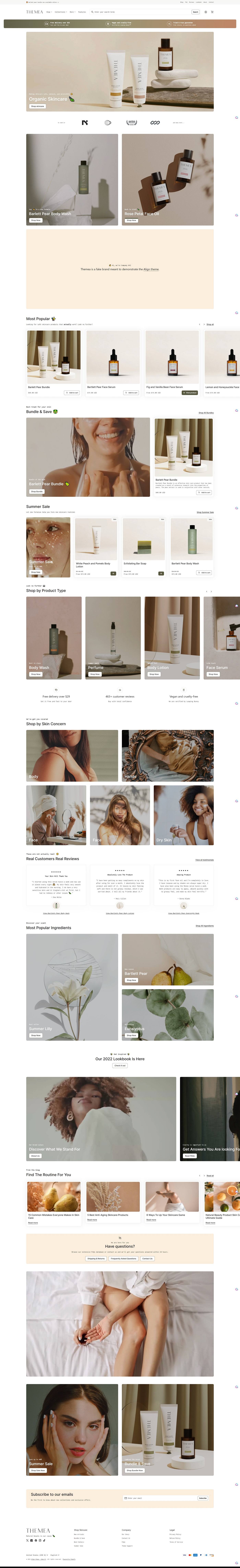 eCommerce website template: Align