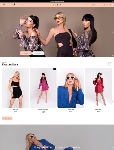 eCommerce website template: Amber